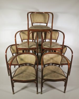 Gustav Siegel - Acht stoelen voor J&J Kohn, Wien - Wiener Werkstatte/Bauhaus kopen? Bied vanaf 1200!