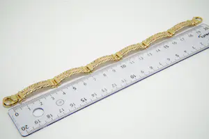 29 - Massief 18 karaats geel-gouden fantasie armband - lengte 21cm kopen? Bied vanaf 1500!
