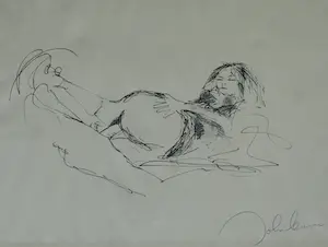 AcheterJohn Lennon - 1 Ingelijste erotische prent uit portfolio "ONE BAG" – 1980? Enchérissez de 1!