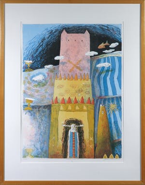 Gert Strengholt - Litho, Clouds meet the sea - Ingelijst kopen? Bied vanaf 35!