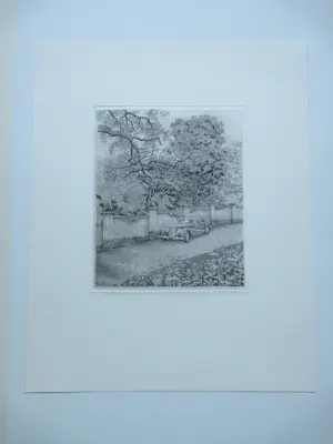 Philip Wiesman - Lommerrijke omgeving met automobiel - Ets kopen? Bied vanaf 70!