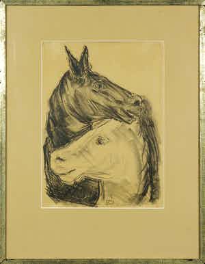 Douwe Jan van der Zweep - Litho, Twee paarden verkocht voor € 40!