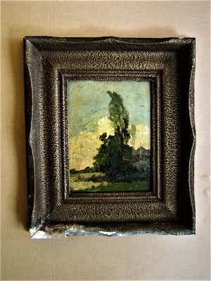 Niet of onleesbaar gesigneerd - omstreeks 1900 geschilderd Haagse School landschap - gesigneerd verkocht voor € 10!