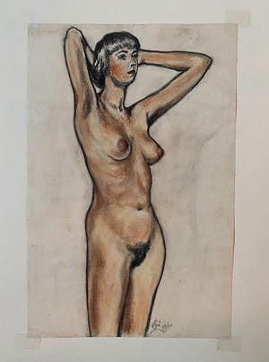 Niet of onleesbaar gesigneerd - Naakt Portret kopen? Bied vanaf 1!