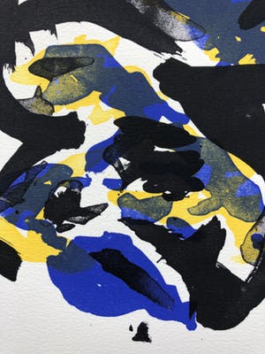 Theo Wolvecamp - Composiitie in blauw en geel kopen? Bied vanaf 195!