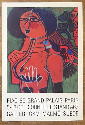Corneille - Grote originele FIAC 85 Grand Palais poster, met Atelier Corneille stempel kopen? Bied vanaf 65!