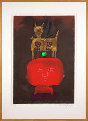 Wouter Stips - Zeefdruk, La rève d'un garçon - Ingelijst verkocht voor € 1!