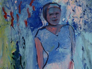 Niet of onleesbaar gesigneerd - Ingelijst, olieverf op papier , Dame - 1997 kopen? Bied vanaf 1!