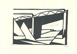 Thilo Maatsch - Houtsnede ABSTRACTE COMPOSITIE Handgesigneerd. kopen? Bied vanaf 65!