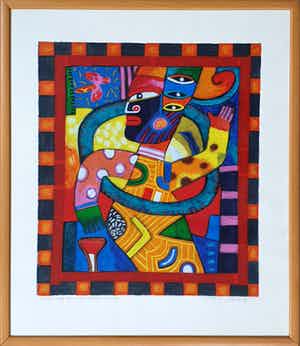 Clemens Briels - The winning dress at valerie's party | Ingelijst verkocht voor € 95!