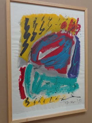 Bep Toscani - ABSTRACTIE / GOUACHE / 73x53cm / KADER / SIG / 1990 kopen? Bied vanaf 30!