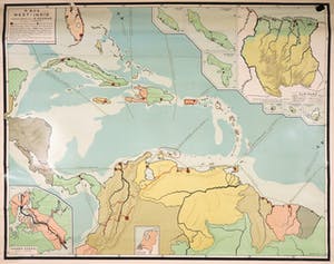Curiosa - Schoolkaart West-Indie: Suriname, Curacao en de Antillen. kopen? Bied vanaf 1!