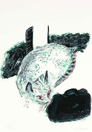 Roger Raveel - Zeefdruk, Felix vulgaris verkocht voor € 350!