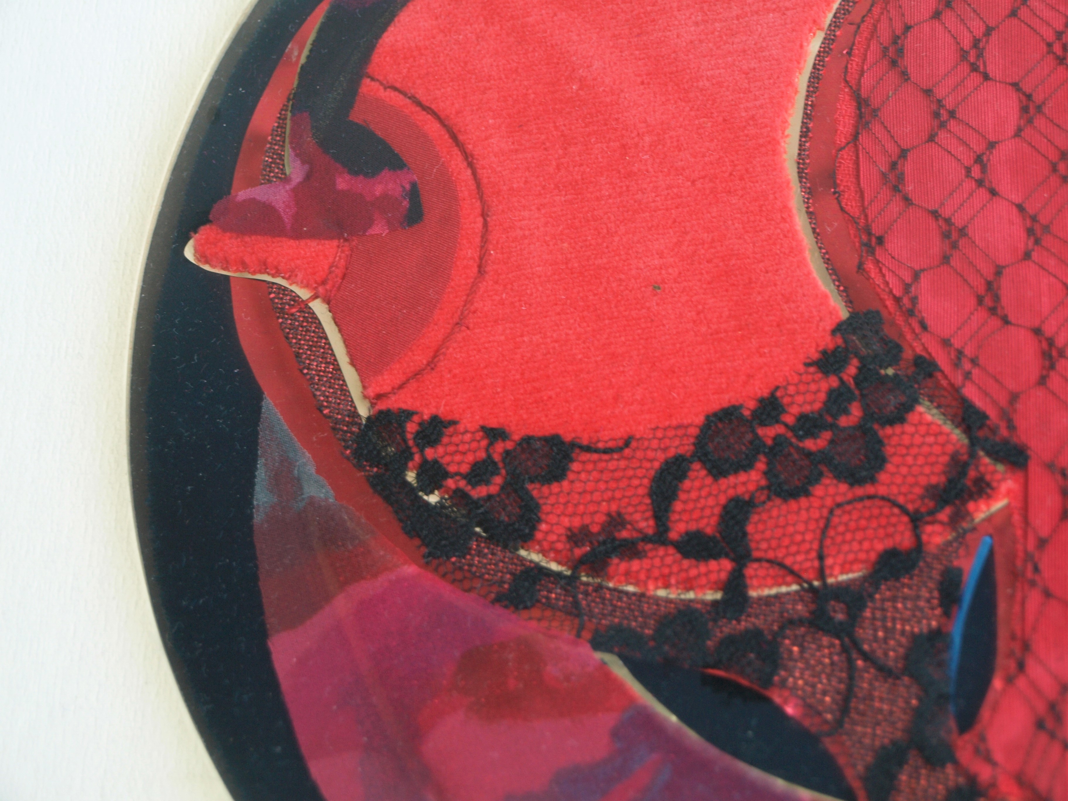 Ria Fortuijn - Kussende vis – Textiel – gesigneerd & ingelijst  kopen? Bied vanaf 15!