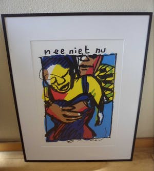 Herman Brood - Ingelijste zeefdruk: Nee niet nu kopen? Bied vanaf 250!
