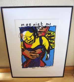 Herman Brood - Ingelijste zeefdruk: Nee niet nu verkocht voor € 250!