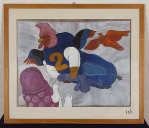 Jan van Wensveen - De medogeloze werker - 1971 - gouache op papier kopen? Bied vanaf 20!