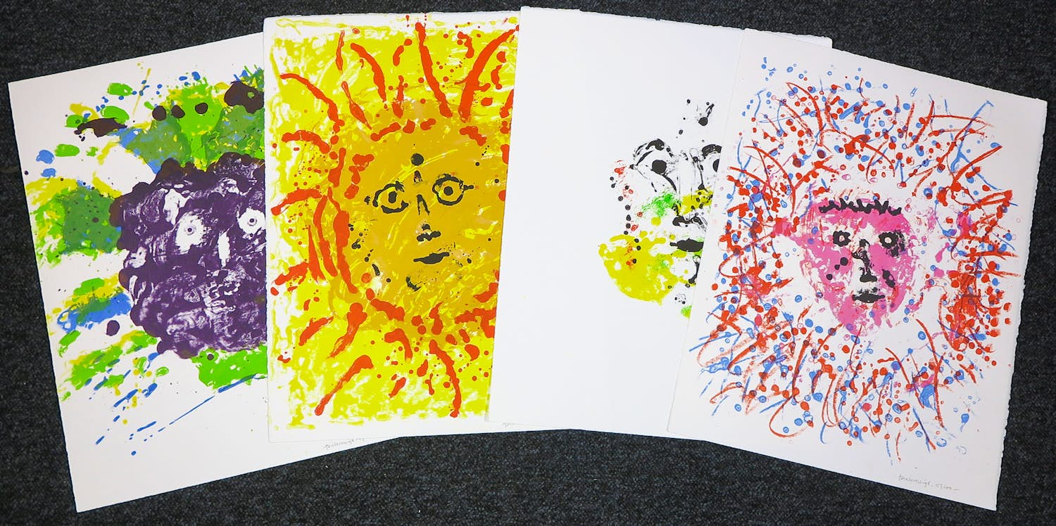 Jef Diederen - Set van vier zeefdrukken, Mooi hoofd kopen? Bied vanaf 100!