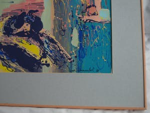 Emeke Buitelaar - Litho of monoprint? , Abstracte voorstelling – gesigneerd & ingelijst – 1988 kopen? Bied vanaf 40!