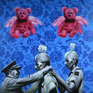 Jan Bollaert - Olieverf op doek, Decoration (Zeer groot) verkocht voor € 100!