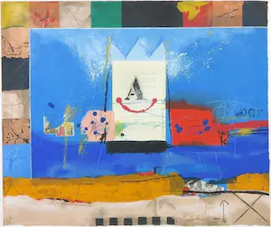 Theo Koster - E21322 Zeefdruk, Vierkant blauw - Ingelijst kopen? Bied vanaf 50!