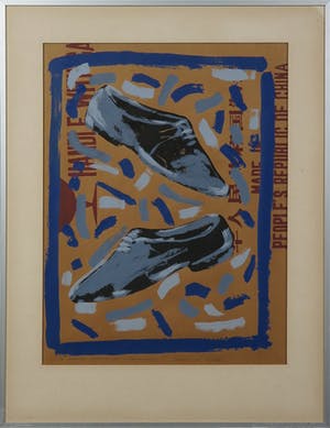 Benno te Linde - Zeefdruk, Zonder titel (Schoenen) - Ingelijst kopen? Bied vanaf 1!