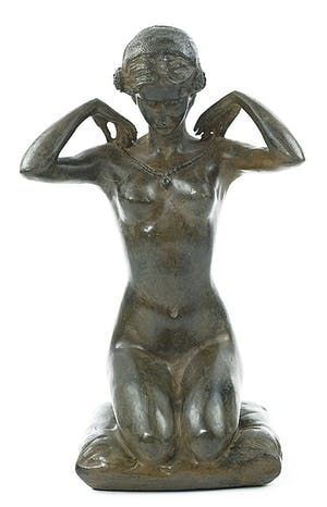 Pierre Chenet - Bronzen beeld van vrouwelijk naakt met halsketting kopen? Bied vanaf 295!