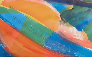 Frank Dekkers - Aquarel, Rivierlandschap kopen? Bied vanaf 100!