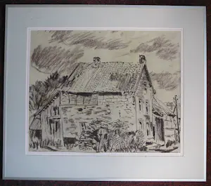 Johan Traarbach - Mheer Zuid Limburg -krijttekening 1966- kopen? Bied vanaf 50!