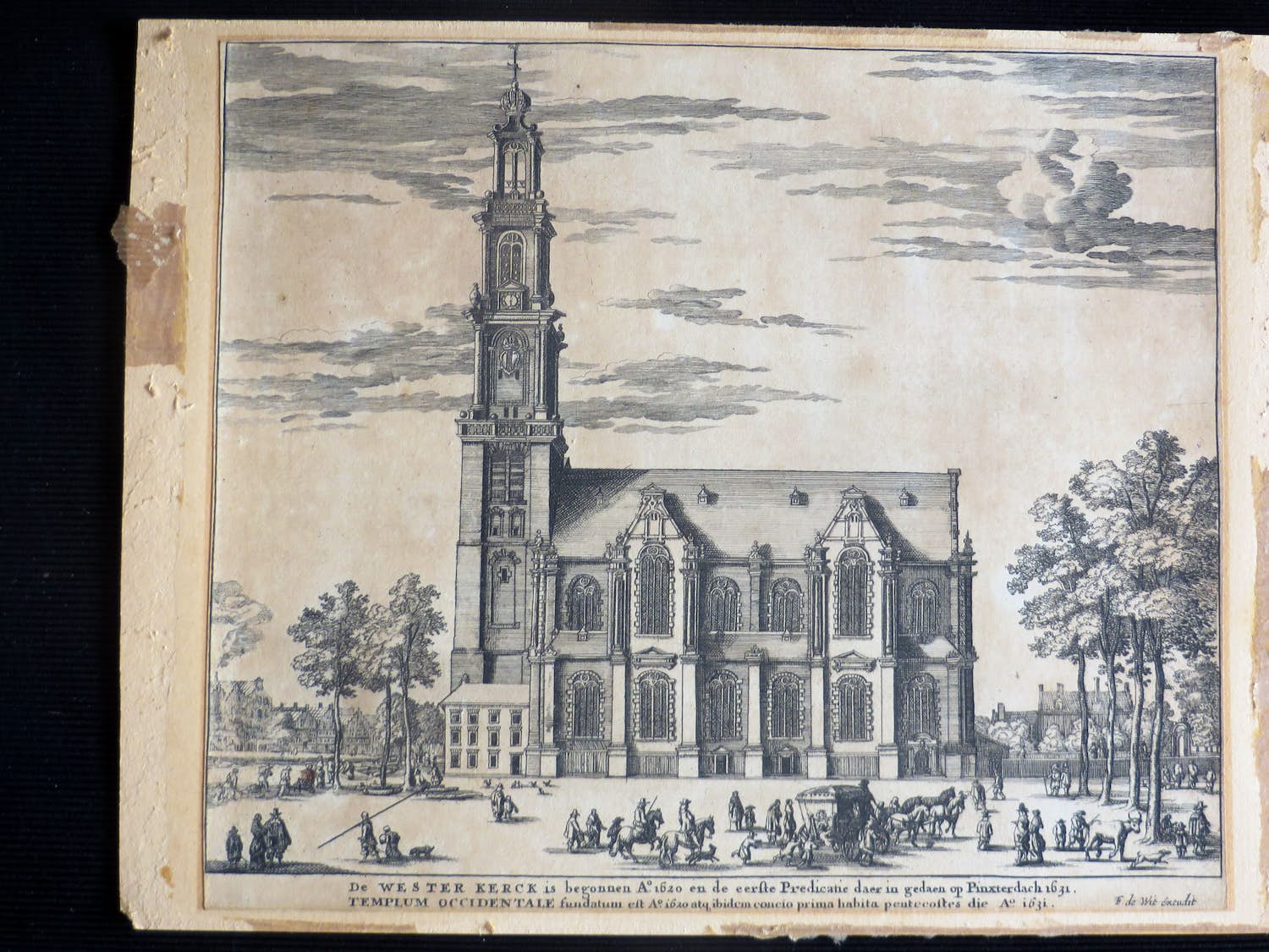 Niet of onleesbaar gesigneerd - Gezicht op de Westerkerk te Amsterdam, 1726 kopen? Bied vanaf 1!