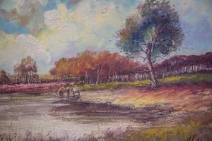 Toon Wildeboer - heidelandschap met koeien bij Huizen kopen? Bied vanaf 10!