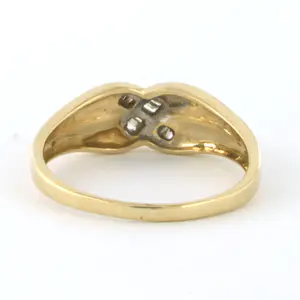 18k geel gouden ring bezet met taper geslepen diamanten tot. 0,05ct - G/H - SI kopen? Bied vanaf 200!
