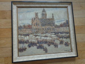Alfons Blomme - STADHUIS MIDDELBURG / OLIEVERF / 76x83cm / KADER / SIG kopen? Bied vanaf 245!