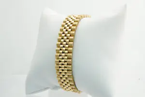 Acheter27 - Robuuste 18 krt geel-gouden "jubilee" armband met aparte gesp-sluiting? Enchérissez de 3300!