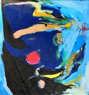 Michel van Overbeeke - C3541 - Abstracte compositie met blauw kopen? Bied vanaf 475!