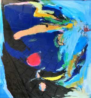 Michel van Overbeeke - C3541 - Abstracte compositie met blauw verkocht voor € 475!