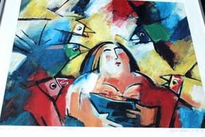 Rem de Boer - "Vrouw met Vogels" kopen? Bied vanaf 50!