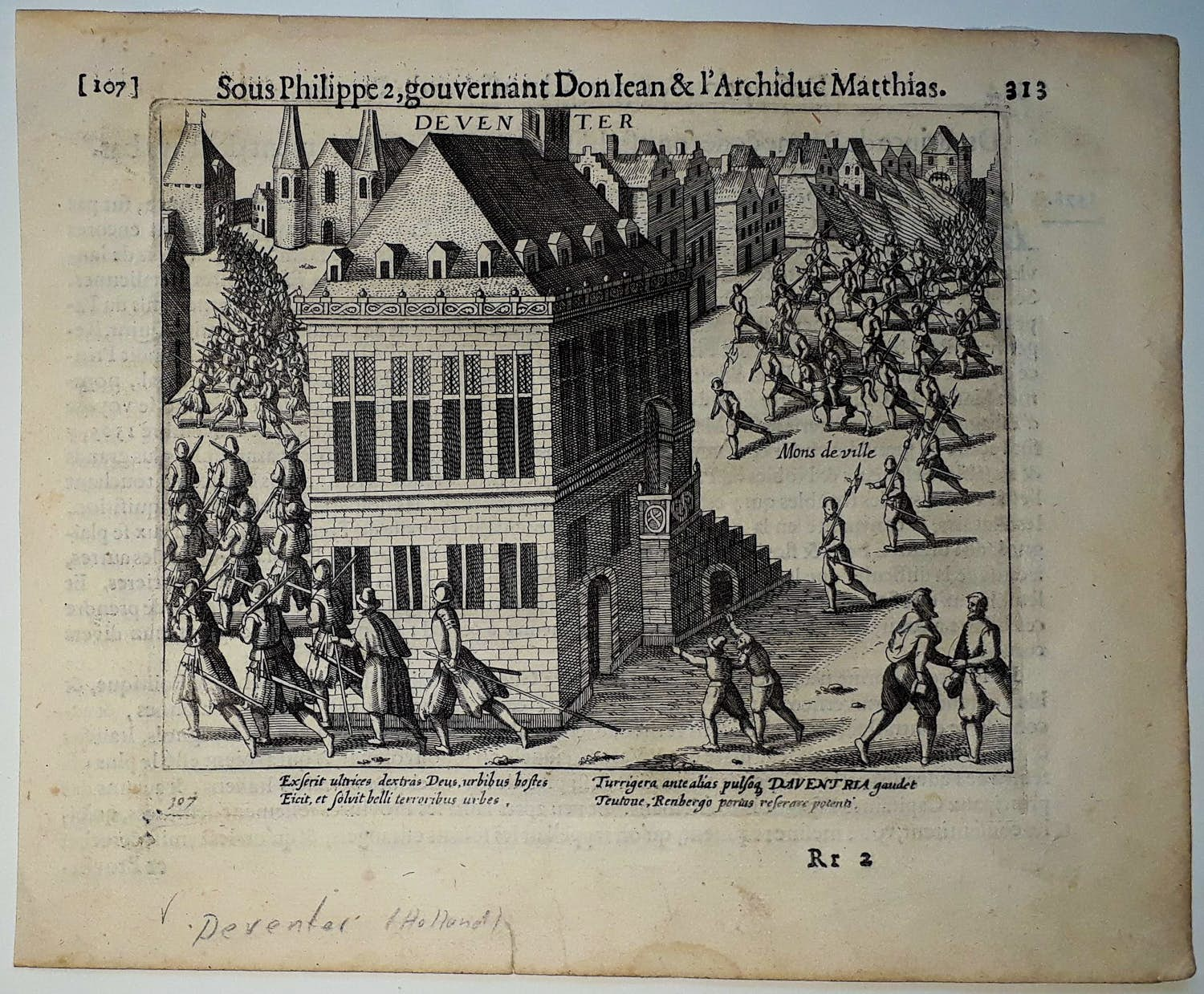 Frans Hogenberg - Deventer, beleg 1578 vendu pour 30€ !