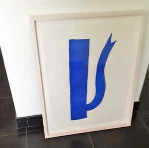 Klaas Gubbels - Grote houtdruk, kleine oplage, fantastisch gelijst!! verkocht voor € 585!