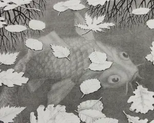 M.C. Escher - Handgesigneerde litho, Drie werelden - Ingelijst kopen? Bied vanaf 7500!
