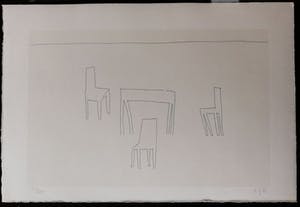 Klaas Gubbels - tafel en stoelen - 1981 - handgesigneerd kopen? Bied vanaf 120!