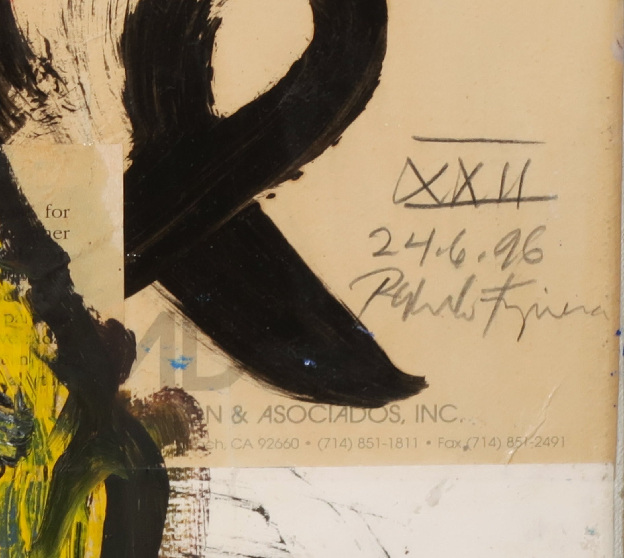 Raimundo Figueroa - Collage, acrylverf en oliepastel op doek, Dogon Mask kopen? Bied vanaf 200!