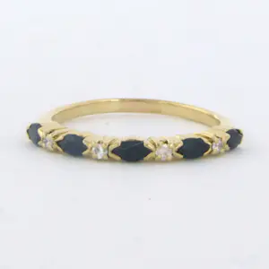 18k geel gouden ring met saffier en briljant geslepen diamant 0.04 ct - rm 17.25 kaufen? Bieten Sie von 170!