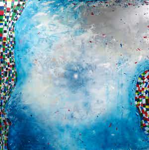 Carolina Paulussen - Acryl op doek, Zonder titel (Zeer groot 2 x 2 m!) verkocht voor € 1!