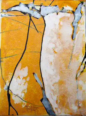 Willem Snitker - Zonlicht in tuin -acryl 1999- verkauft für € 100!