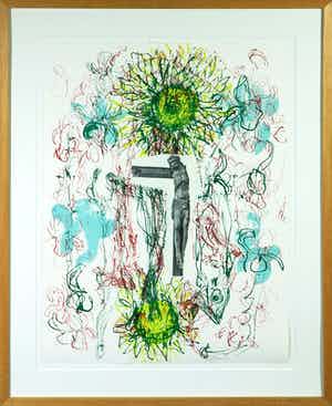 Marc Mulders - Marc Mulders - "Vallen" - zeefdruk en collage verkocht voor € 450!