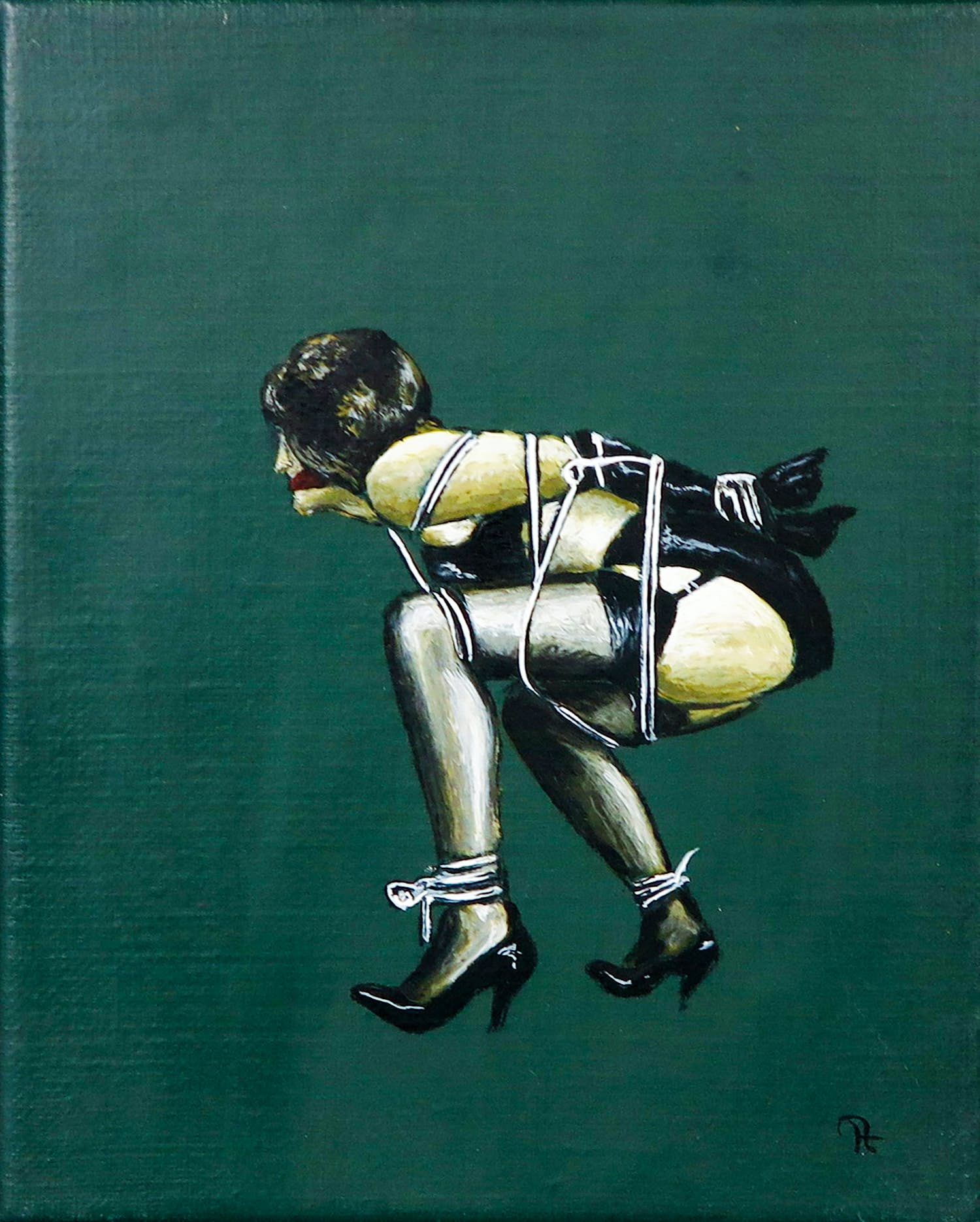 Andries Mesman - Olieverf op doek, Gebonden vrouw verkocht voor € 50!