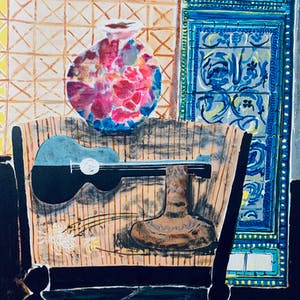 Wendy Chazin - Composition with guitar and vase kopen? Bied vanaf 23!