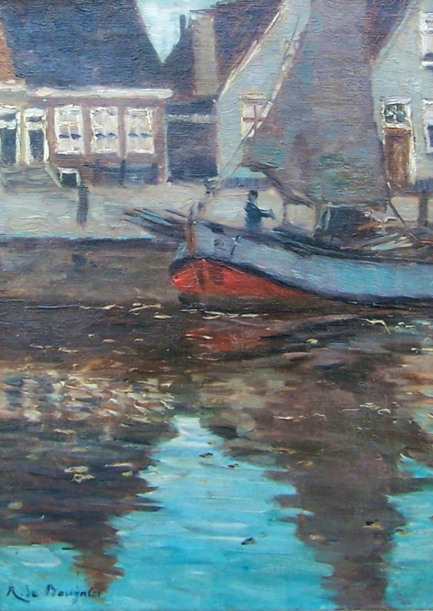 Rene De Baugnies - Schip aan de kade . kopen? Bied vanaf 110!