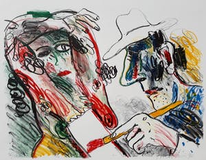 Anton Martineau - De schilder en zijn model, litho kopen? Bied vanaf 60!